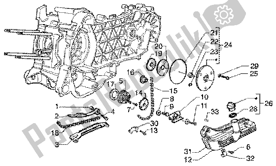 Toutes les pièces pour le Groupe Pompe-carter D'huile du Piaggio Super Hexagon GTX 125 2003