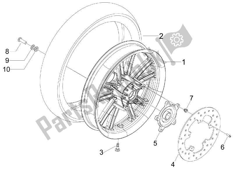 Toutes les pièces pour le Roue Arrière du Piaggio Beverly 250 Tourer E3 2007