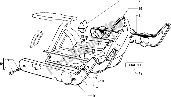 All parts for the Protection Covers of the Piaggio Ciao M Y 99 1995