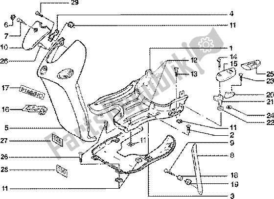 Toutes les pièces pour le Aileron-planche Avant-spoiler du Piaggio Liberty 150 Leader 1998