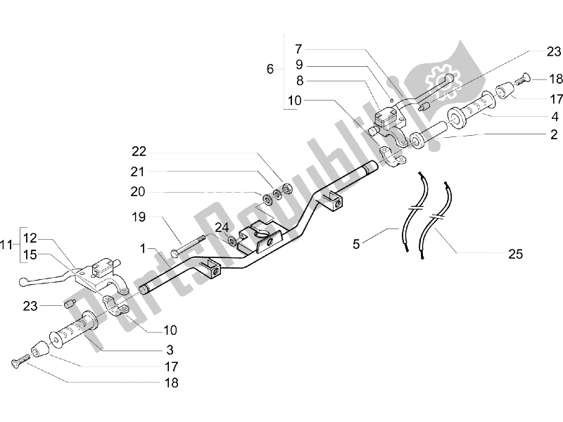 Toutes les pièces pour le Guidon - Master Cil. Du Piaggio X9 500 Evolution 2006