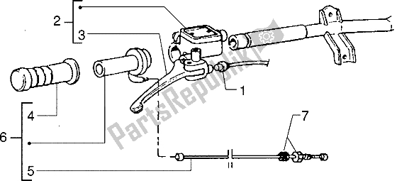 All parts for the Handlebars Component Parts of the Piaggio ZIP Fast Rider RST 50 1996