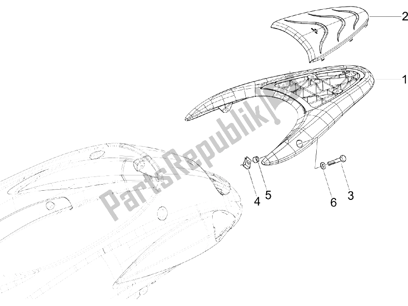 Tutte le parti per il Portapacchi Posteriore del Piaggio Liberty 150 4T Sport E3 2008