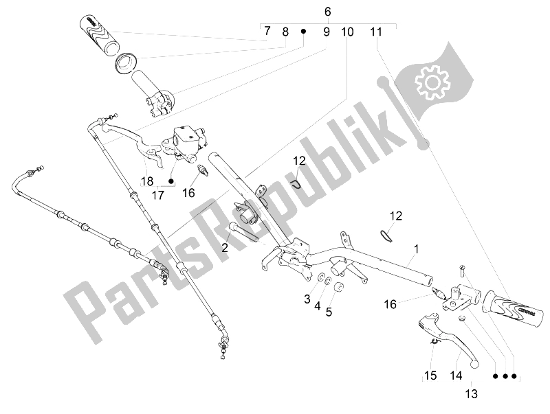 Alle onderdelen voor de Stuur - Master Cil. Van de Piaggio Liberty 150 Iget 4T 3V IE ABS EU 2015