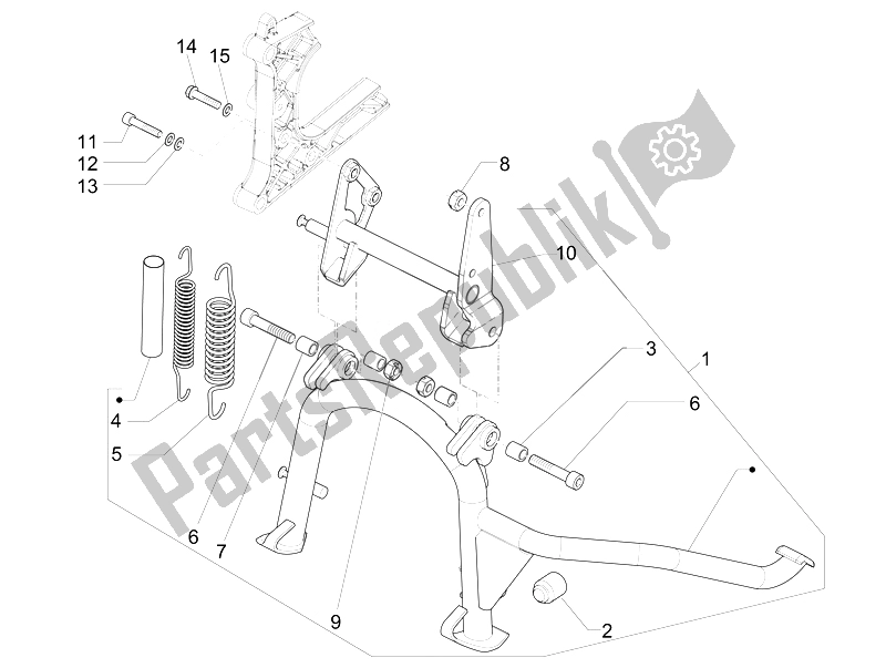 All parts for the Stand/s of the Piaggio MP3 500 LT Business Emea 2014