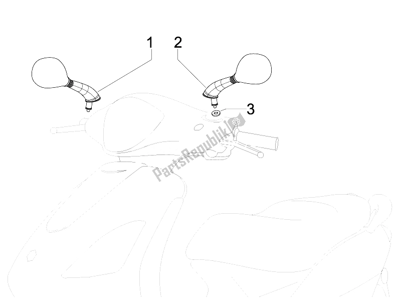 Tutte le parti per il Specchio / I Di Guida del Piaggio FLY 50 2T 2010