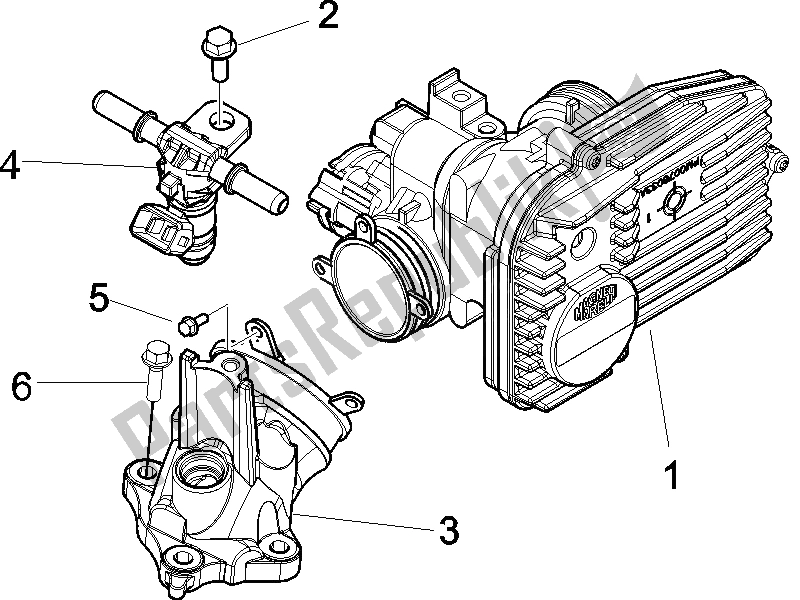 Todas las partes para Cuerpo Del Acelerador - Inyector - Tubo De Unión de Piaggio X9 500 Evolution ABS 2 2006