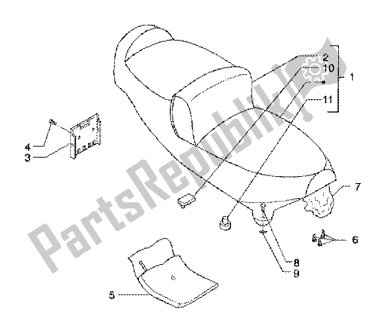 All parts for the Saddle-tools Kit- Sattel-werkzeugtasche of the Piaggio X9 125 SL 2006