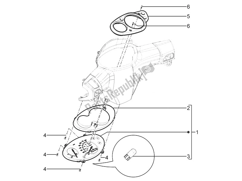 Tutte le parti per il Quadro Strumenti-quadro Comandi del Piaggio Typhoon 50 2T E2 2011