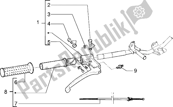 Tutte le parti per il Componenti Manubrio del Piaggio Sfera RST 80 1994