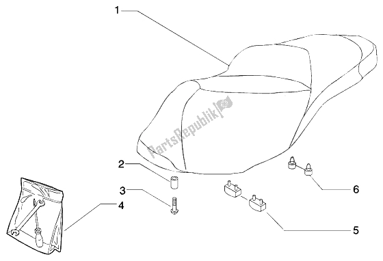 Toutes les pièces pour le Selle du Piaggio Beverly 200 2002