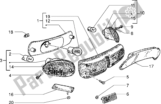 Alle onderdelen voor de Achterlicht van de Piaggio NRG MC2 50 1996