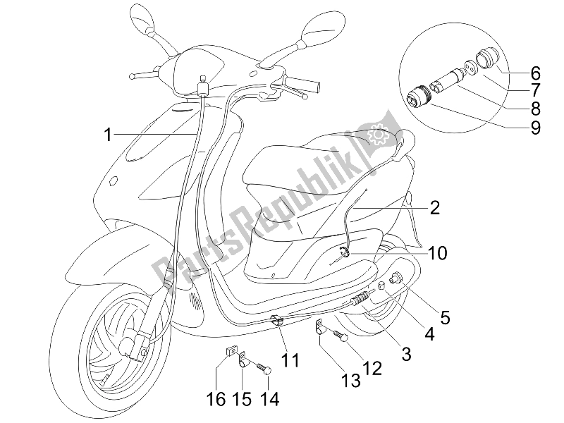 All parts for the Transmissions of the Piaggio FLY 50 2T 25 KMH B NL 2005