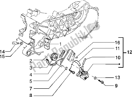 Toutes les pièces pour le La Pompe à Huile du Piaggio Typhoon 50 M Y 2004