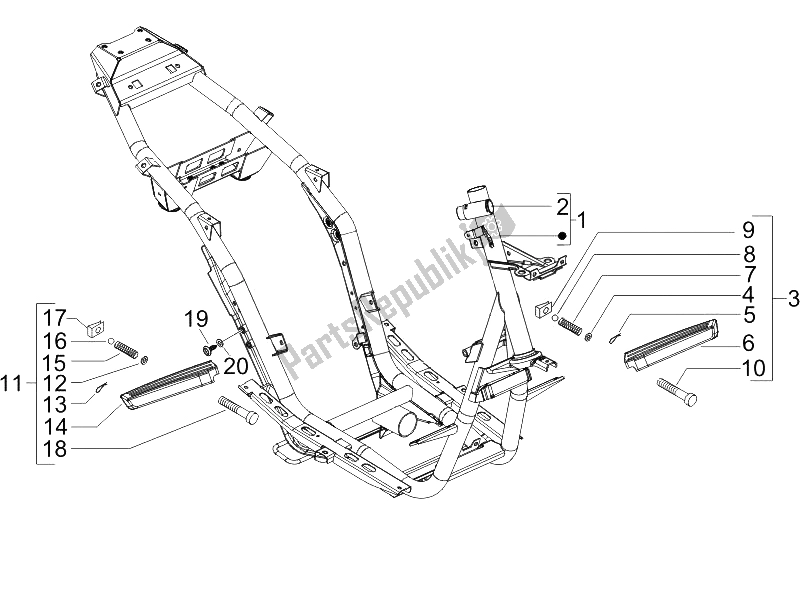 Alle onderdelen voor de Frame / Carrosserie van de Piaggio NRG Power DT 50 2005