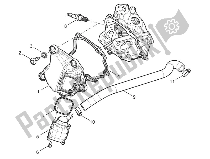 Toutes les pièces pour le Le Couvre-culasse du Piaggio MP3 125 Yourban ERL 2011