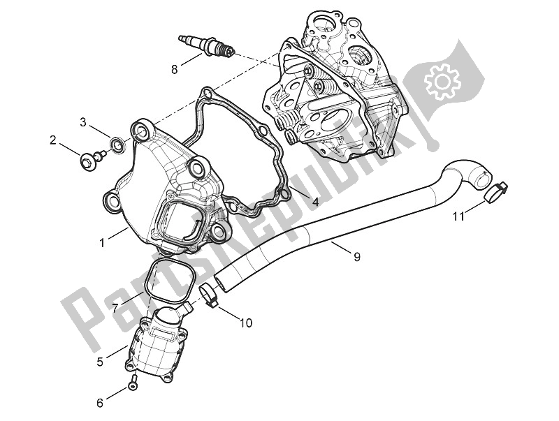 Toutes les pièces pour le Le Couvre-culasse du Piaggio MP3 300 Yourban ERL 2011