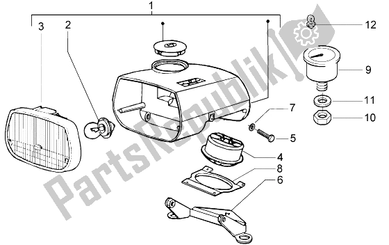 All parts for the Headlamp of the Piaggio Ciao 50 1996