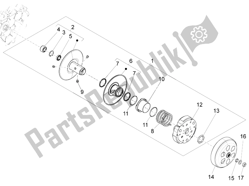 Toutes les pièces pour le Poulie Menée du Piaggio Liberty 150 4T 3V IE LEM 2014