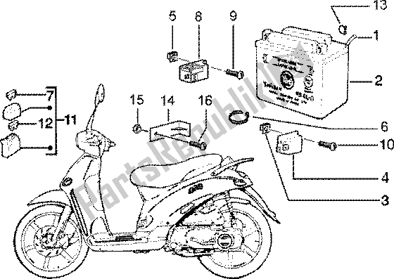 Todas las partes para Dispositivo Eléctrico (2) de Piaggio Liberty 150 Leader 1998