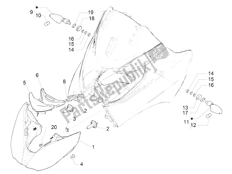 Todas las partes para Faros Delanteros - Luces Intermitentes de Piaggio MP3 500 LT E4 Sport Business EU 2016
