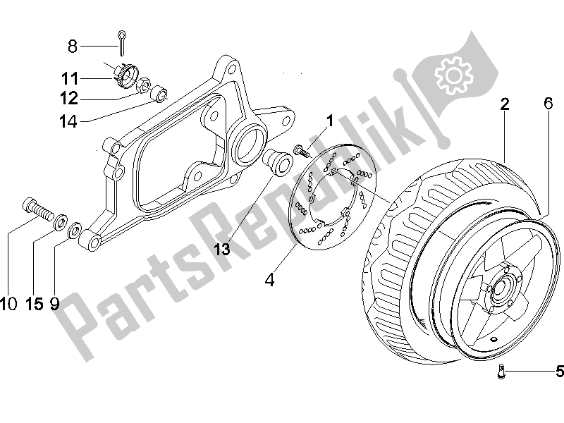 Tutte le parti per il Ruota Posteriore del Piaggio X8 125 Premium Euro 3 2007