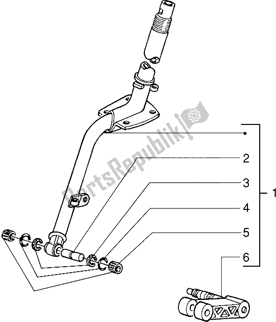 All parts for the Steering Column of the Piaggio Sfera RST 80 1994