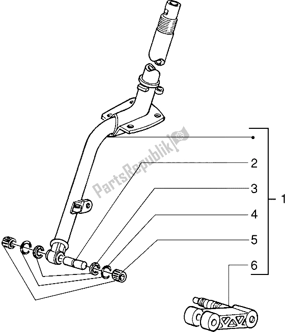 All parts for the Steering Column of the Piaggio Sfera RST 80 1994