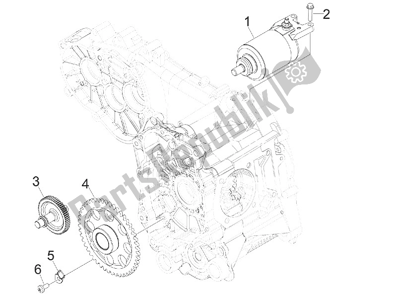 Toutes les pièces pour le Stater - Démarreur électrique du Piaggio MP3 300 IE LT Sport 2011