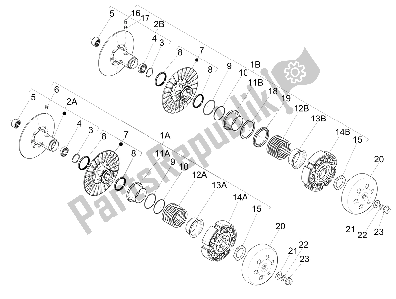 Toutes les pièces pour le Poulie Menée du Piaggio MP3 500 LT Business Emea 2014