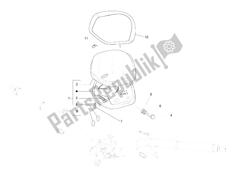 Toutes les pièces pour le Tableau De Bord Combiné du Piaggio Liberty 125 4T 2V E3 2009