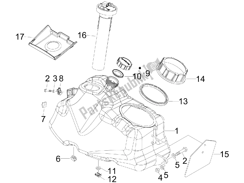 Toutes les pièces pour le Réservoir D'essence du Piaggio BV 500 Tourer USA 2008