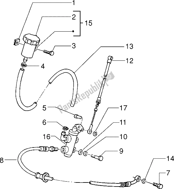 All parts for the Front Brake Cylinder of the Piaggio Sfera RST 80 1994