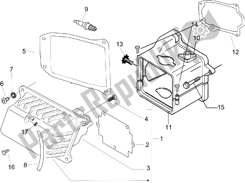 Toutes les pièces pour le Le Couvre-culasse du Piaggio Liberty 50 4T Delivery TNT 2009