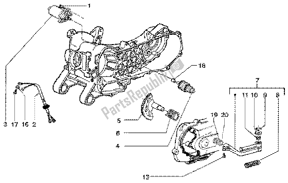 All parts for the Starting Motor-starter Lever of the Piaggio Liberty 50 4T 2001