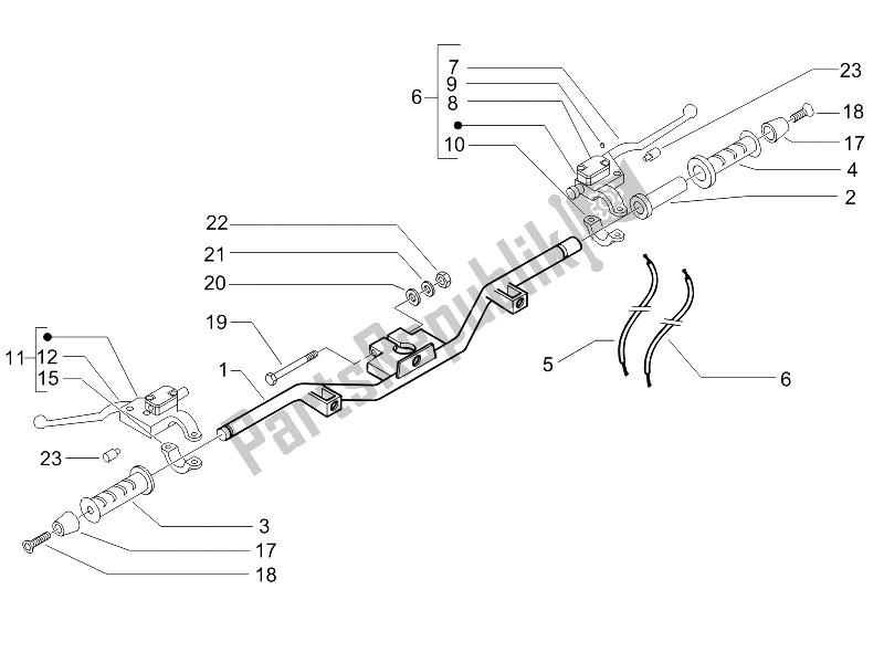 Toutes les pièces pour le Guidon - Master Cil. Du Piaggio X8 400 IE Euro 3 2006