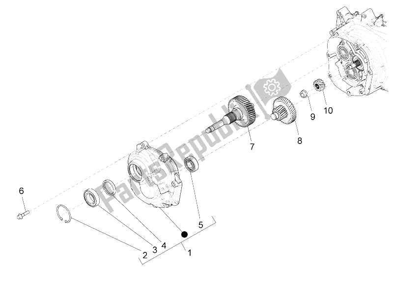 Toutes les pièces pour le Unité De Réduction du Piaggio X 10 350 4T 4V I E E3 2012