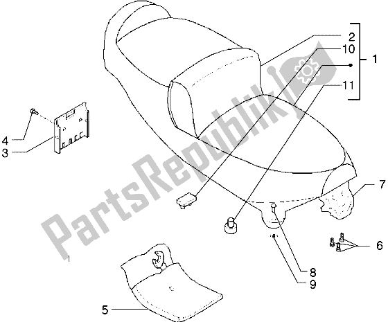 Toutes les pièces pour le Kit D'outils De Selle du Piaggio X9 500 2004