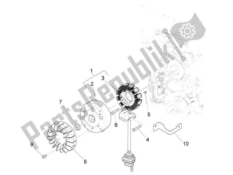 Tutte le parti per il Volano Magneto del Piaggio FLY 50 4T 4V USA 2 2014