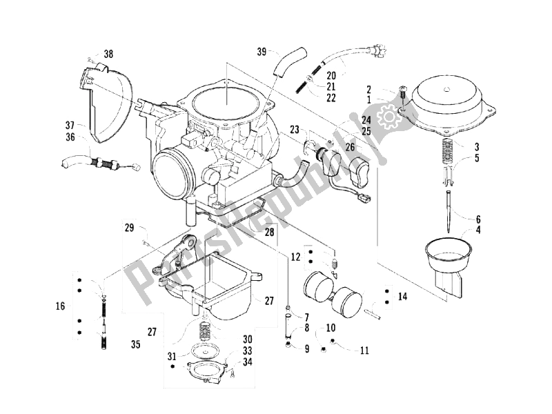 Toutes les pièces pour le Composants Du Carburateur du Piaggio Trackmaster 400 2006