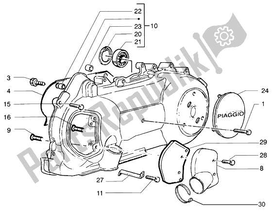 Todas las partes para Enfriamiento Del Cárter de Piaggio Beverly 200 2002