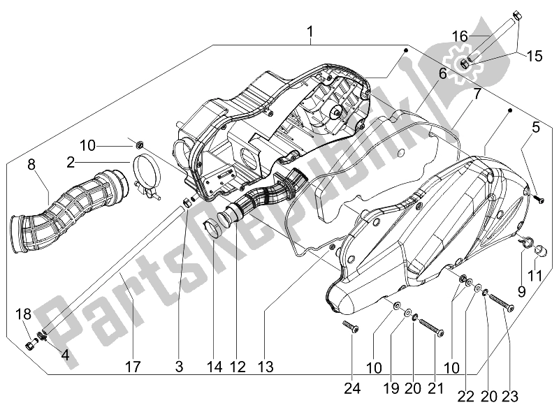 Tutte le parti per il Filtro Dell'aria del Piaggio MP3 500 Sport USA 2010