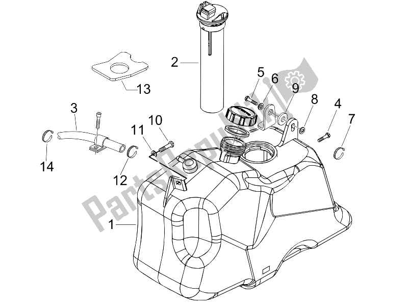 Tutte le parti per il Serbatoio Di Carburante del Piaggio Beverly 250 IE Sport E3 2006