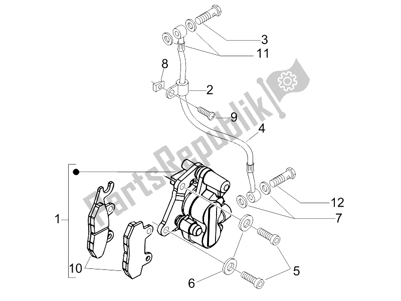 All parts for the Brakes Pipes - Calipers of the Piaggio FLY 150 4T 2006