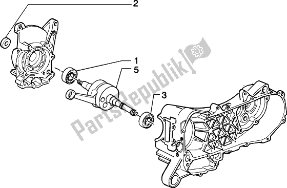 All parts for the Crankshaft of the Piaggio ZIP 50 4T 2002