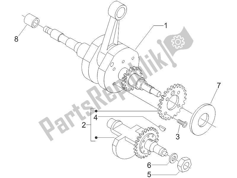 All parts for the Crankshaft of the Piaggio MP3 400 RL Touring 2011