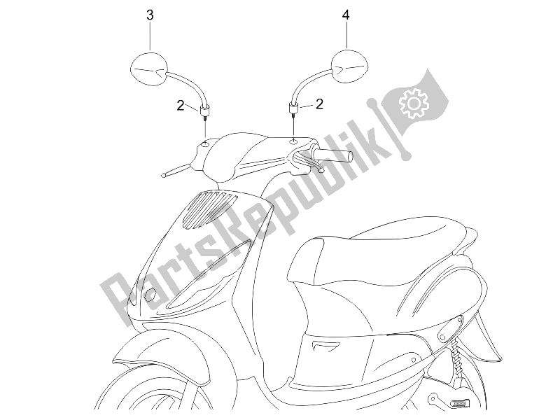 Toutes les pièces pour le Miroir (s) De Conduite du Piaggio ZIP 50 4T 25 KMH 2006