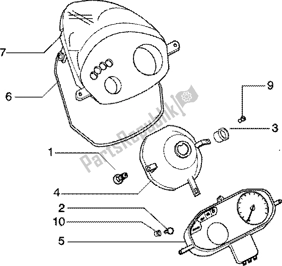 Toutes les pièces pour le Combinaison Phare-carénage-mètre du Piaggio ZIP 125 4T 2000