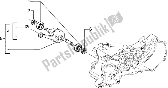 Todas as partes de Virabrequim do Piaggio Hexagon 150 1994