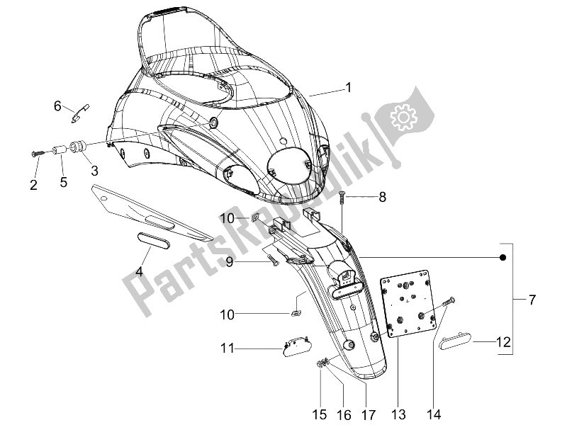 Wszystkie części do Os? Ona Tylna - Os? Ona Przeciwbryzgowa Piaggio Liberty 50 4T PTT B NL 2006